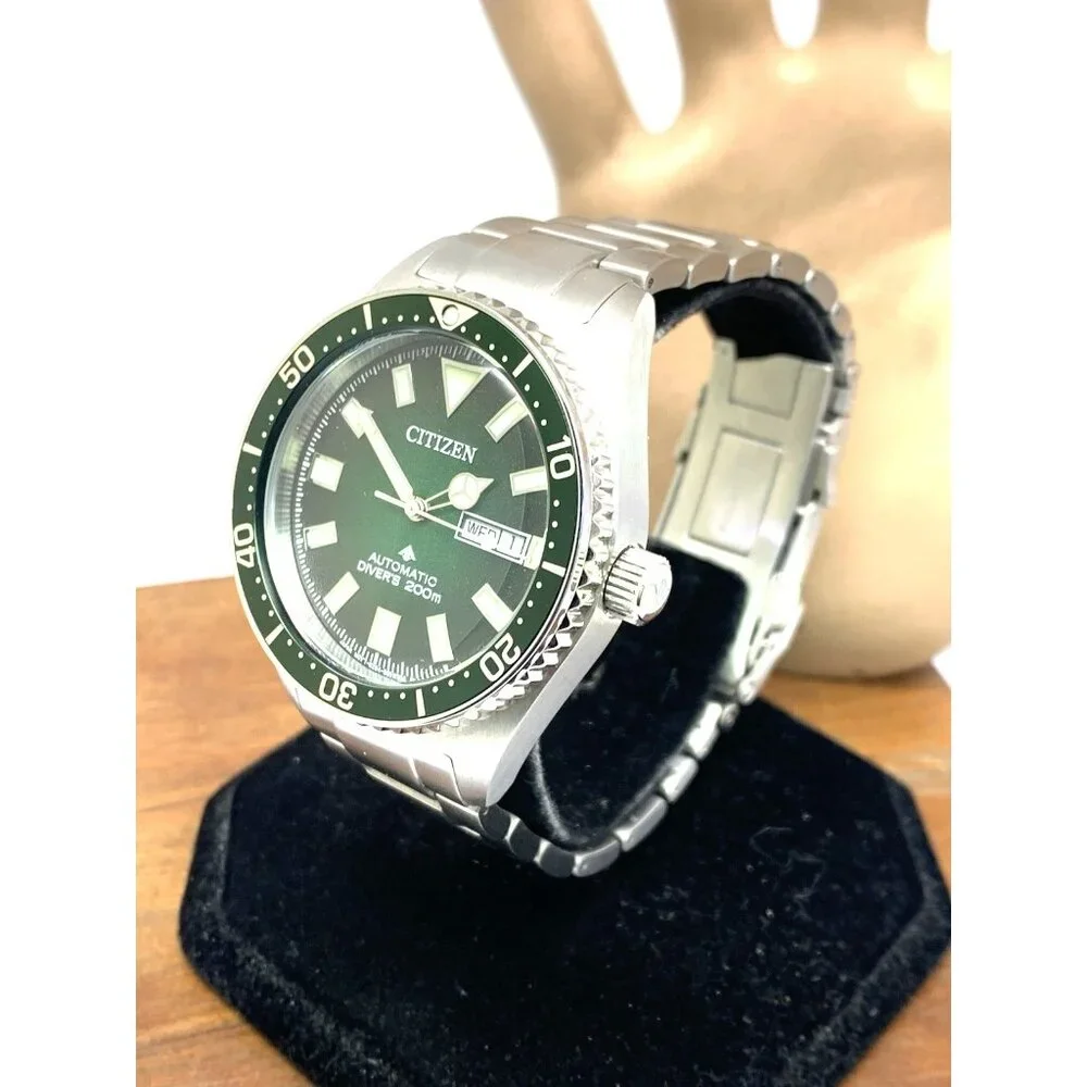 Citizen Men's Watch NY0121-50X Promaster Automatic Diver Green Dial Steel 41mm